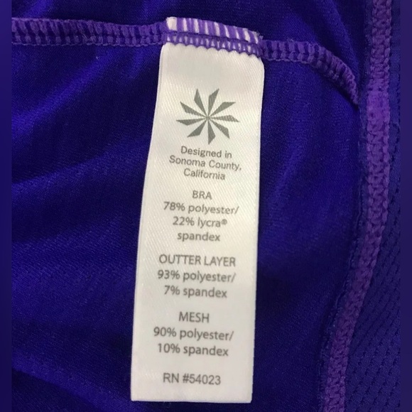 Athleta Womens Purple Built In Bra Racerback Athletic Yoga Workout Tank Top Sz S - Picture 5 of 7